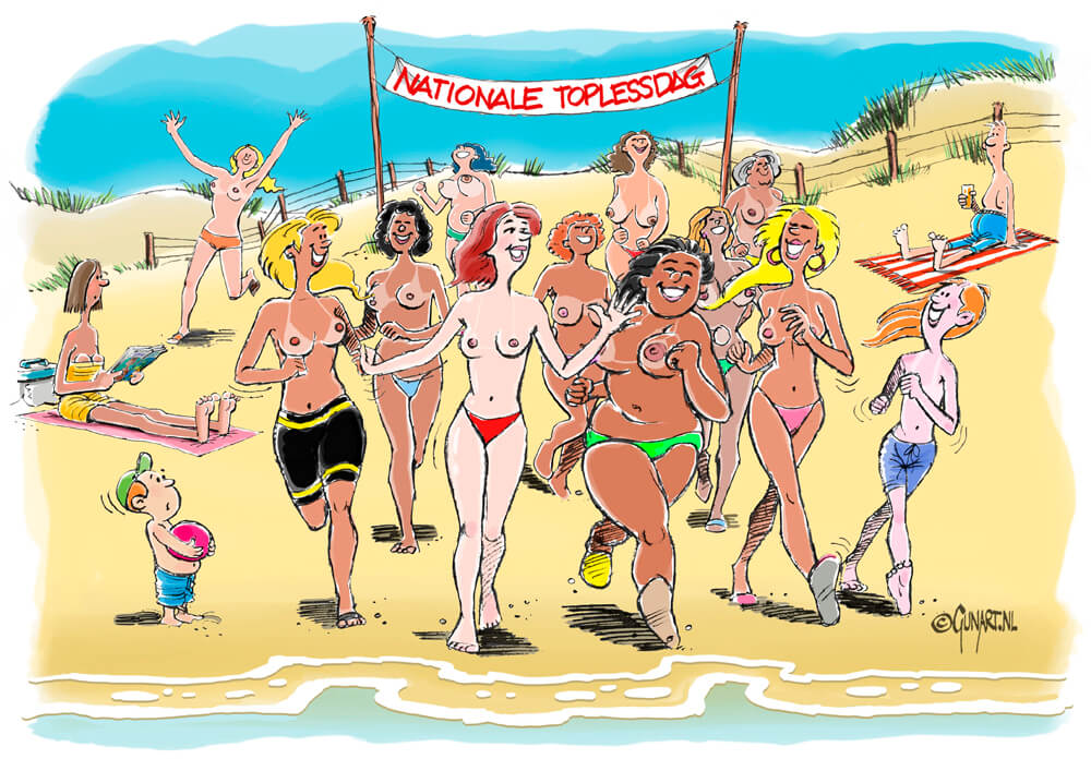 Nationale Toplessdag 2018 - Cartoon