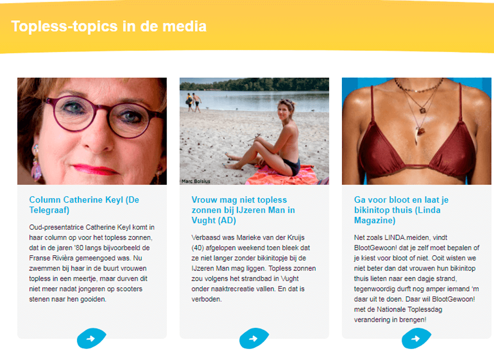 Topless Topics in de media