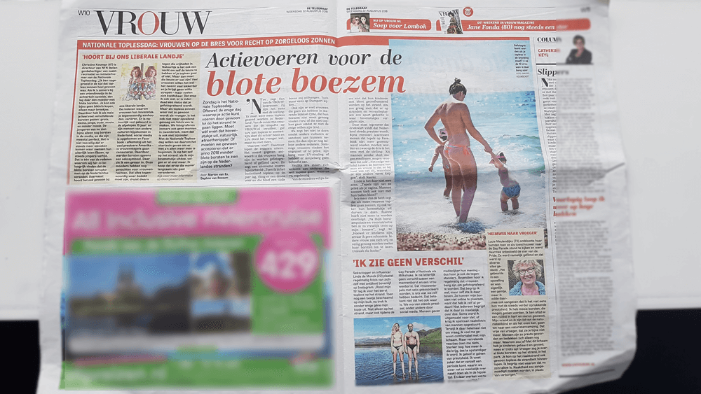 Actievoeren voor de blote boezem (Vrouw)