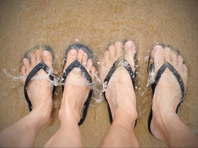 Feet on a Beach - Summer Vacation Theme