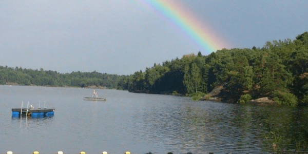 Naaktstrand Agesta, Stockholm, Zweden blootgewoon